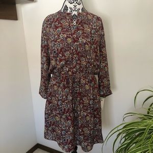 NWT DR2 Burgundy Floral Dress